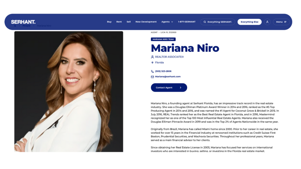 Serhant Mariana Niro Miami Beach Real Estate